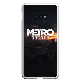 Чехол для Samsung S10E с принтом METRO EXODUS в Кировске, Силикон | Область печати: задняя сторона чехла, без боковых панелей | Тематика изображения на принте: ak47 | metro 2033 | metro exodus | апокалипсис | артем | глуховский | дорога | маски | ночь | оружие | поезд | противогаз | сталкеры