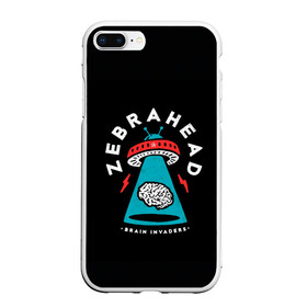 Чехол для iPhone 7Plus/8 Plus матовый с принтом Zebrahead - Brain Invaders в Кировске, Силикон | Область печати: задняя сторона чехла, без боковых панелей | album | brain | core | invaders | mind | rapcore | rock | ufo | zebrahead | альбом | зебрахед | мозг