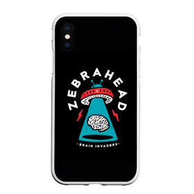 Чехол для iPhone XS Max матовый с принтом Zebrahead - Brain Invaders в Кировске, Силикон | Область печати: задняя сторона чехла, без боковых панелей | album | brain | core | invaders | mind | rapcore | rock | ufo | zebrahead | альбом | зебрахед | мозг