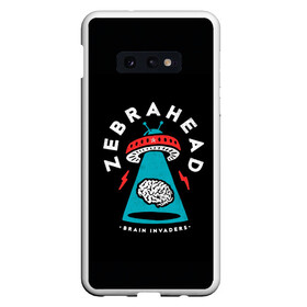 Чехол для Samsung S10E с принтом Zebrahead - Brain Invaders в Кировске, Силикон | Область печати: задняя сторона чехла, без боковых панелей | album | brain | core | invaders | mind | rapcore | rock | ufo | zebrahead | альбом | зебрахед | мозг