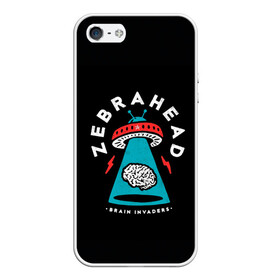 Чехол для iPhone 5/5S матовый с принтом Zebrahead - Brain Invaders в Кировске, Силикон | Область печати: задняя сторона чехла, без боковых панелей | album | brain | core | invaders | mind | rapcore | rock | ufo | zebrahead | альбом | зебрахед | мозг