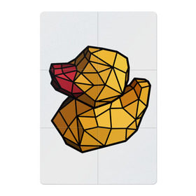 Магнитный плакат 2Х3 с принтом Геометрическая уточка в Кировске, Полимерный материал с магнитным слоем | 6 деталей размером 9*9 см | 3d | bird | duck | geometric | геометрия | птица | утка