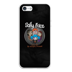 Чехол для iPhone 5/5S матовый с принтом Sally Face в Кировске, Силикон | Область печати: задняя сторона чехла, без боковых панелей | sally face | гизмо | девид | девочка | игра | лари | ларри | мальчик | маска | мрачная | на лице | пых | с протезом | сал | сали | салли | салли фейс | фейс | фэйс | эддисон | эшли