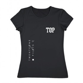 Женская футболка хлопок с принтом TOP(двухсторонняя) в Кировске, 100% хлопок | прямой крой, круглый вырез горловины, длина до линии бедер, слегка спущенное плечо | 