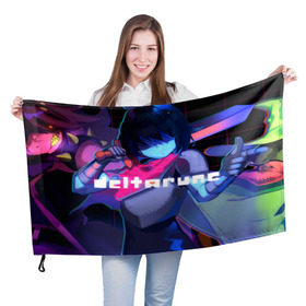 Флаг 3D с принтом Deltarune в Кировске, 100% полиэстер | плотность ткани — 95 г/м2, размер — 67 х 109 см. Принт наносится с одной стороны | Тематика изображения на принте: 