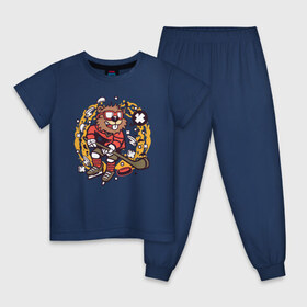 Детская пижама хлопок с принтом Хоккеист в Кировске, 100% хлопок |  брюки и футболка прямого кроя, без карманов, на брюках мягкая резинка на поясе и по низу штанин
 | хоккеист | хоккей