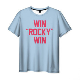Мужская футболка 3D с принтом Win Rocky win в Кировске, 100% полиэфир | прямой крой, круглый вырез горловины, длина до линии бедер | rocky | бокс | кино | рокки | сильвестр | спорт | сталлоне | фильм
