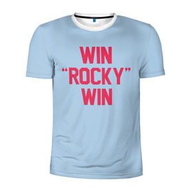 Мужская футболка 3D спортивная с принтом Win Rocky win в Кировске, 100% полиэстер с улучшенными характеристиками | приталенный силуэт, круглая горловина, широкие плечи, сужается к линии бедра | Тематика изображения на принте: rocky | бокс | кино | рокки | сильвестр | спорт | сталлоне | фильм