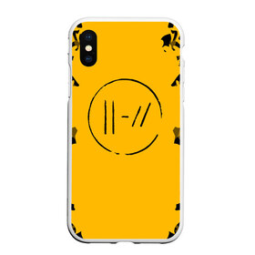 Чехол для iPhone XS Max матовый с принтом TWENTY ONE PILOTS в Кировске, Силикон | Область печати: задняя сторона чехла, без боковых панелей | 21 pilots | 21p | music | rock | top | trench | twenty one pilots | yellow | группа | жёлтый | музыка | рок