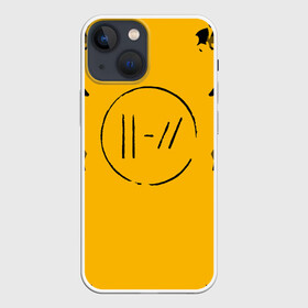 Чехол для iPhone 13 mini с принтом TWENTY ONE PILOTS в Кировске,  |  | 21 pilots | 21p | music | rock | top | trench | twenty one pilots | yellow | группа | жёлтый | музыка | рок