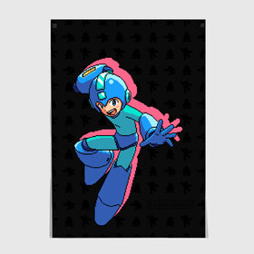 Постер с принтом Mega Man (pixel art) Black в Кировске, 100% бумага
 | бумага, плотность 150 мг. Матовая, но за счет высокого коэффициента гладкости имеет небольшой блеск и дает на свету блики, но в отличии от глянцевой бумаги не покрыта лаком | 8 bit | 8bit | art | dendy | famicom | game | games | japan | japanese | man | mega | mega man | megaman | nes | pixel | pixel art | pixelart | retro | video games | videogames