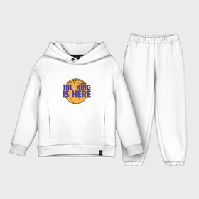 Детский костюм хлопок Oversize с принтом Lakers   Король здесь в Кировске,  |  | cavaliers | cleveland | coach | james | king | lakers | lebron | los angeles | nba | player | slam dunk | sport | team | баскетбол | борода | джеймс | игрок | кавальерс | калиф | кливленд | король | леброн | лейкерс | лос анджелес | нба | слэм д