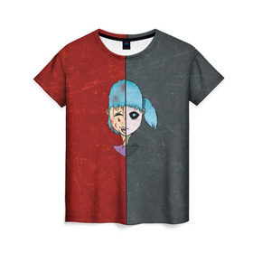 Женская футболка 3D с принтом Sally Face в Кировске, 100% полиэфир ( синтетическое хлопкоподобное полотно) | прямой крой, круглый вырез горловины, длина до линии бедер | 