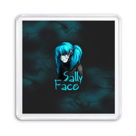 Магнит 55*55 с принтом Sally Face в Кировске, Пластик | Размер: 65*65 мм; Размер печати: 55*55 мм | Тематика изображения на принте: sally face | гизмо | девид | девочка | игра | лари | ларри | мальчик | маска | мрачная | на лице | пых | с протезом | сал | сали | салли | салли фейс | фейс | фэйс | эддисон | эшли