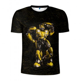 Мужская футболка 3D спортивная с принтом Bumblebee -4- в Кировске, 100% полиэстер с улучшенными характеристиками | приталенный силуэт, круглая горловина, широкие плечи, сужается к линии бедра | 