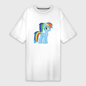 Платье-футболка хлопок с принтом Радуга Дэш в Кировске,  |  | my little pony | pony | rainbow dash | дружба – это чудо | дружба. пони | дэш | кобылка | морская пони | пегас | радуга | элемент верности