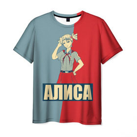 Мужская футболка 3D с принтом Алиса в Кировске, 100% полиэфир | прямой крой, круглый вырез горловины, длина до линии бедер | алиса | аниме | бесконечное лето