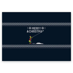 Поздравительная открытка с принтом Гринч Вязаный в Кировске, 100% бумага | плотность бумаги 280 г/м2, матовая, на обратной стороне линовка и место для марки
 | вязаный свитер | вязка | новый год | рождество