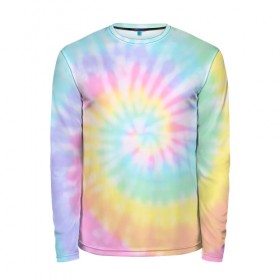 Мужской лонгслив 3D с принтом Pastel Tie Dye в Кировске, 100% полиэстер | длинные рукава, круглый вырез горловины, полуприлегающий силуэт | Тематика изображения на принте: tie dye | абстракция | краска | хиппи