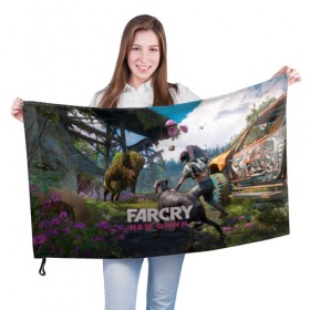 Флаг 3D с принтом FARCRY:NEW DAWN в Кировске, 100% полиэстер | плотность ткани — 95 г/м2, размер — 67 х 109 см. Принт наносится с одной стороны | far cry | far cry 5 | far cry new dawn | far cry primal | farcry | fc 5 | fc5 | game | new dawn | primal | игры | постапокалипсис | фар край | фар край 5