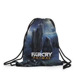 Рюкзак-мешок 3D с принтом FarCry primal в Кировске, 100% полиэстер | плотность ткани — 200 г/м2, размер — 35 х 45 см; лямки — толстые шнурки, застежка на шнуровке, без карманов и подкладки | Тематика изображения на принте: 