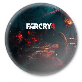 Значок с принтом FARCRY 4 в Кировске,  металл | круглая форма, металлическая застежка в виде булавки | 