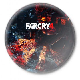 Значок с принтом FARCRY4 в Кировске,  металл | круглая форма, металлическая застежка в виде булавки | Тематика изображения на принте: 