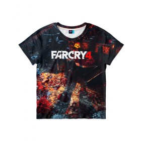 Детская футболка 3D с принтом FARCRY4 в Кировске, 100% гипоаллергенный полиэфир | прямой крой, круглый вырез горловины, длина до линии бедер, чуть спущенное плечо, ткань немного тянется | Тематика изображения на принте: 