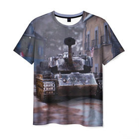 Мужская футболка 3D с принтом Танк в засаде в Кировске, 100% полиэфир | прямой крой, круглый вырез горловины, длина до линии бедер | 9 мая | cs | winner | wot | армия | бронетехника | вов | день победы | зима | игра | контра | оружие | победитель | танки | танки онлайн | танкист | танковые войска