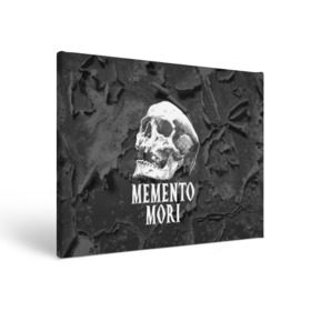 Холст прямоугольный с принтом Memento mori в Кировске, 100% ПВХ |  | black | death | life | memento mori | skeleton | skull | жизнь | скелет | череп | черный