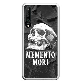 Чехол для Honor P30 с принтом Memento mori в Кировске, Силикон | Область печати: задняя сторона чехла, без боковых панелей | black | death | life | memento mori | skeleton | skull | жизнь | скелет | череп | черный