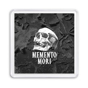 Магнит 55*55 с принтом Memento mori в Кировске, Пластик | Размер: 65*65 мм; Размер печати: 55*55 мм | Тематика изображения на принте: black | death | life | memento mori | skeleton | skull | жизнь | скелет | череп | черный