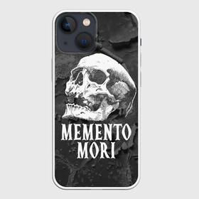 Чехол для iPhone 13 mini с принтом Memento mori в Кировске,  |  | black | death | life | memento mori | skeleton | skull | жизнь | скелет | череп | черный