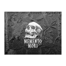 Обложка для студенческого билета с принтом Memento mori в Кировске, натуральная кожа | Размер: 11*8 см; Печать на всей внешней стороне | Тематика изображения на принте: black | death | life | memento mori | skeleton | skull | жизнь | скелет | череп | черный