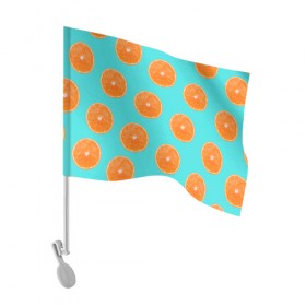 Флаг для автомобиля с принтом Апельсины в Кировске, 100% полиэстер | Размер: 30*21 см | апельсин | апельсины | грейпфрукт | грейпфрут | разрез | сочный | фрукт