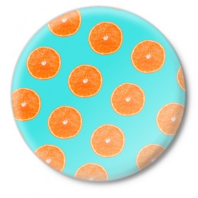 Значок с принтом Апельсины в Кировске,  металл | круглая форма, металлическая застежка в виде булавки | апельсин | апельсины | грейпфрукт | грейпфрут | разрез | сочный | фрукт