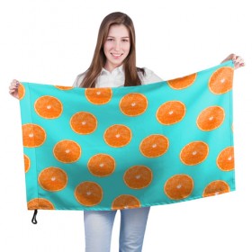 Флаг 3D с принтом Апельсины в Кировске, 100% полиэстер | плотность ткани — 95 г/м2, размер — 67 х 109 см. Принт наносится с одной стороны | апельсин | апельсины | грейпфрукт | грейпфрут | разрез | сочный | фрукт