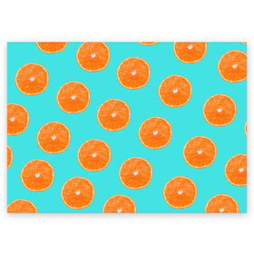 Поздравительная открытка с принтом Апельсины в Кировске, 100% бумага | плотность бумаги 280 г/м2, матовая, на обратной стороне линовка и место для марки
 | апельсин | апельсины | грейпфрукт | грейпфрут | разрез | сочный | фрукт
