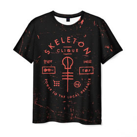 Мужская футболка 3D с принтом TOP - Skeleton Clique в Кировске, 100% полиэфир | прямой крой, круглый вырез горловины, длина до линии бедер | band | best | blurry | face | indie | logo | music | one | pilots | pop | regional | rock | symbol | top | trench | twenty | vessel | группа | инди | лого | логотип | музыка | пилоты | поп | рок | символ | топ | тренч