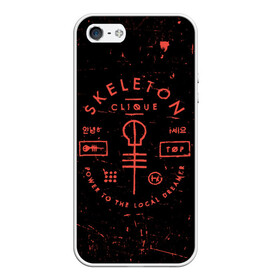 Чехол для iPhone 5/5S матовый с принтом TOP - Skeleton Clique в Кировске, Силикон | Область печати: задняя сторона чехла, без боковых панелей | band | best | blurry | face | indie | logo | music | one | pilots | pop | regional | rock | symbol | top | trench | twenty | vessel | группа | инди | лого | логотип | музыка | пилоты | поп | рок | символ | топ | тренч