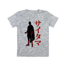 Детская футболка хлопок с принтом Сайтама в Кировске, 100% хлопок | круглый вырез горловины, полуприлегающий силуэт, длина до линии бедер | Тематика изображения на принте: ok hero | one | punchm anime | saitama | аниме | ванпанч