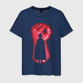 Мужская футболка хлопок с принтом Сайтама в Кировске, 100% хлопок | прямой крой, круглый вырез горловины, длина до линии бедер, слегка спущенное плечо. | ok hero | one | punchm anime | saitama | аниме | ванпанч