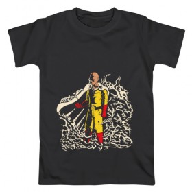 Мужская футболка хлопок с принтом Сайтама в Кировске, 100% хлопок | прямой крой, круглый вырез горловины, длина до линии бедер, слегка спущенное плечо. | 
