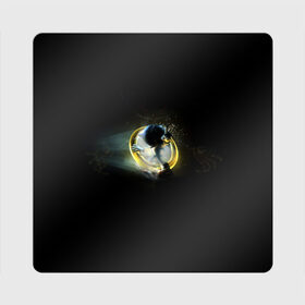 Магнит виниловый Квадрат с принтом Еж в кольце в Кировске, полимерный материал с магнитным слоем | размер 9*9 см, закругленные углы | sonic | sonik | игры | соник | фильм соник
