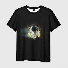 Мужская футболка 3D с принтом Еж в кольце в Кировске, 100% полиэфир | прямой крой, круглый вырез горловины, длина до линии бедер | sonic | sonik | игры | соник | фильм соник