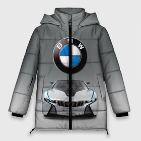 Женская зимняя куртка 3D с принтом BMW Vision в Кировске, верх — 100% полиэстер; подкладка — 100% полиэстер; утеплитель — 100% полиэстер | длина ниже бедра, силуэт Оверсайз. Есть воротник-стойка, отстегивающийся капюшон и ветрозащитная планка. 

Боковые карманы с листочкой на кнопках и внутренний карман на молнии | bmw | car | germany | motorsport | sports car | автомобиль | автоспорт | бмв | германия | спорткар