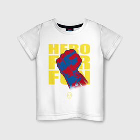 Детская футболка хлопок с принтом Hero For Fun в Кировске, 100% хлопок | круглый вырез горловины, полуприлегающий силуэт, длина до линии бедер | ok hero | one | punchm anime | saitama | аниме | ванпанч