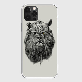Чехол для iPhone 12 Pro Max с принтом Лев Викинг в Кировске, Силикон |  | воин | война | зверь | тату | царь | череп | шлем