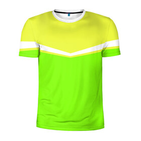 Мужская футболка 3D спортивная с принтом Угол зеленый в Кировске, 100% полиэстер с улучшенными характеристиками | приталенный силуэт, круглая горловина, широкие плечи, сужается к линии бедра | кислотные костюмы | кислотные цвета | неон | флуоресцентные принты