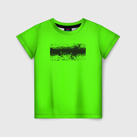 Детская футболка 3D с принтом Гранж зеленый в Кировске, 100% гипоаллергенный полиэфир | прямой крой, круглый вырез горловины, длина до линии бедер, чуть спущенное плечо, ткань немного тянется | кислотные костюмы | кислотные цвета | неон | флуоресцентные принты